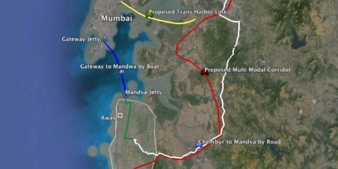 multimodal corridor from virar to alibaug map